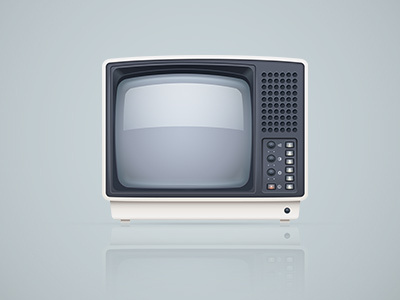 Retro TV-set, vector display icon retro screen tv set vector