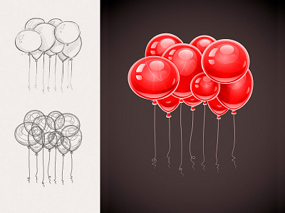 Air Balloons air baloon illustration sketch vector