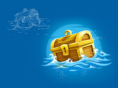 Floating trunk vector illustration