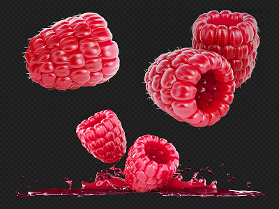 Raspberries. 3d 3d fruits illustration raspberry render