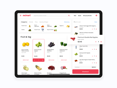 Redmart cart e commerce ecommerce fruit grocery product ui ux
