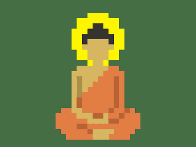 Pixel Buddha buddha flat pixel