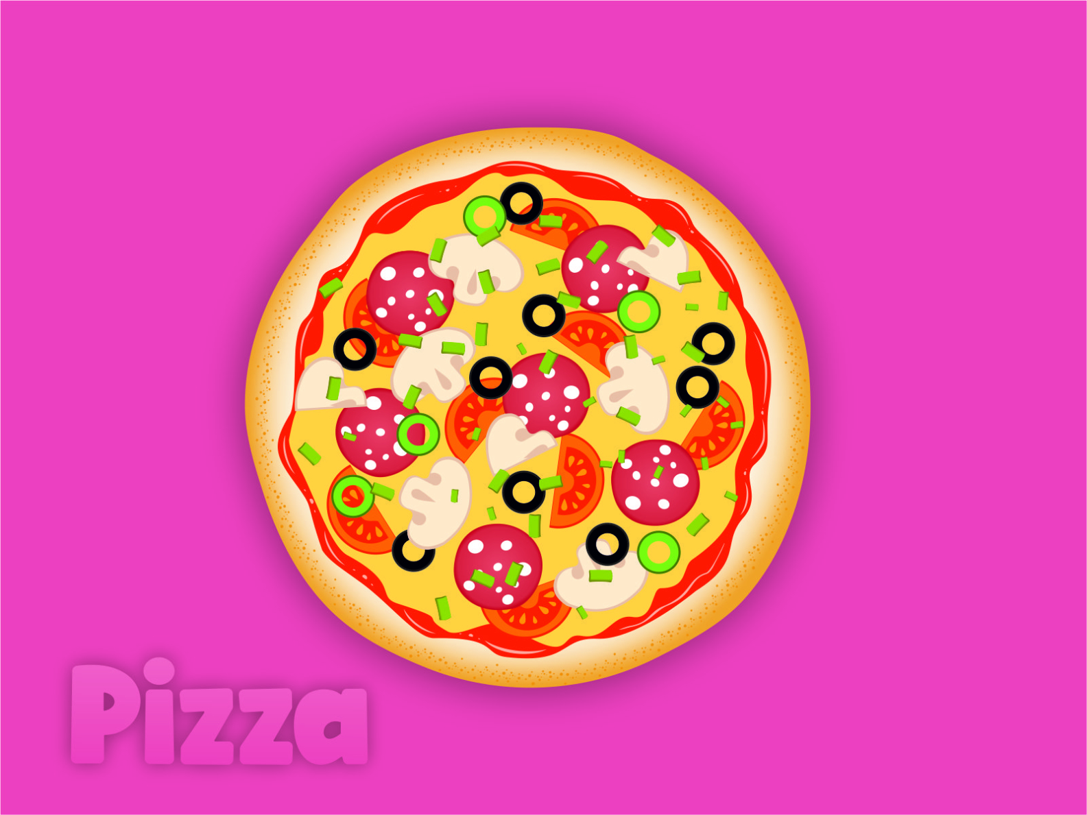 Food-pizza-illustration By Tania Korin On Dribbble