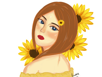 Serendipity art digital illustration medibang paint sunflower