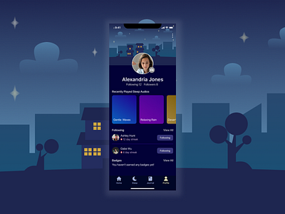 User Profile app design illustration ui