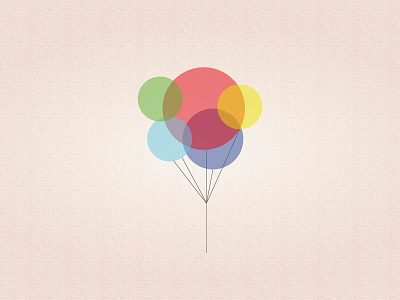Balloons from childhood balloons blue childhood circles green lines minimalistic red warmth yellow
