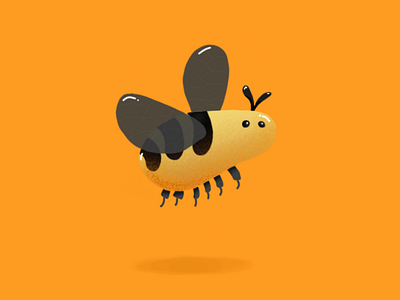 Beeeeee bee design grainy illustration orange shading simple