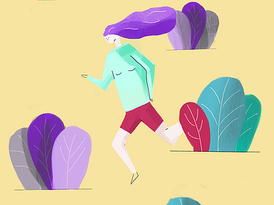 Out for a run design flat illustration running