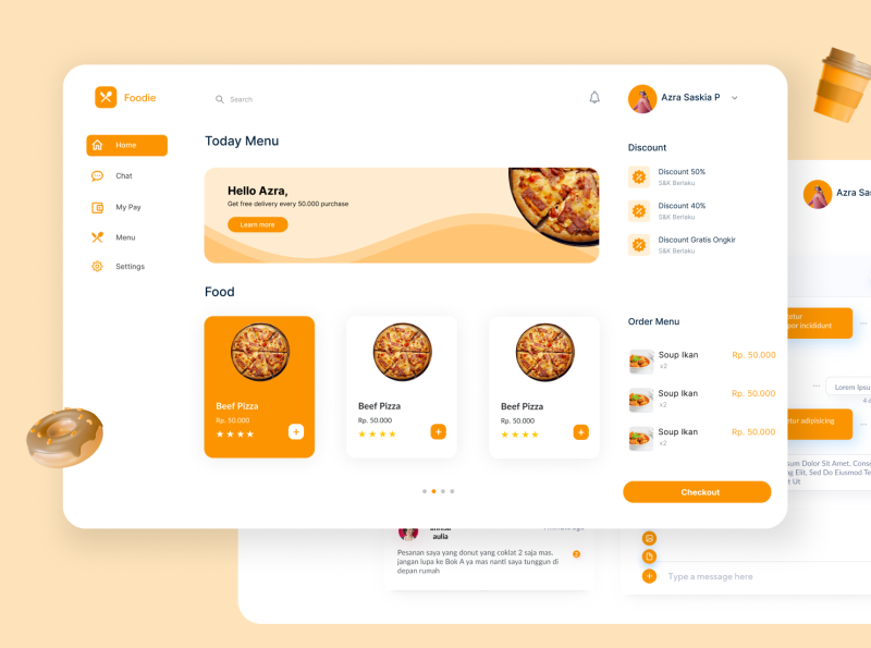 Dashboard food order by Azra Saskia Putri Delia on Dribbble