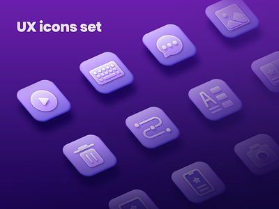 UX Icons Set chat desktop flow freebie freebieicon gradient icons iconography icons icons design icons pack icons set keyboard message mobile picture play style