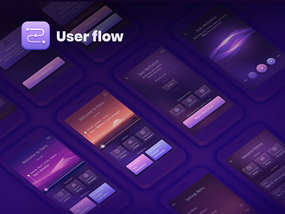 User flow calm darix dribbble meditation meditation app mockup design mockups screen flow ui design user flow ux ux design