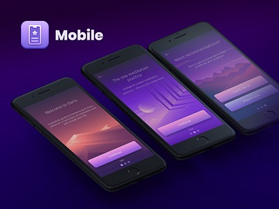 Mobile mockups dark dark app dark mode dark theme dark ui free mockup freebie ios iphone mockup meditaion app meditation mobile mobile app mobile app design mockup design mysterious onboarding onboarding ui ui ui design