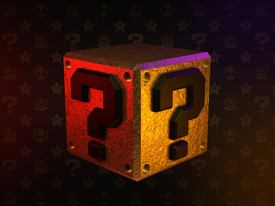 Mysterious Cube 3d character arnold render c4d cinema 4d cube dark golden foil light technique luxury design maxon mysterious cube neon demon nintendo nintendo world super mario