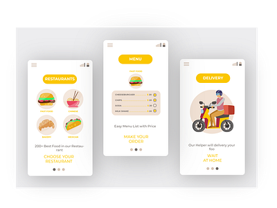 Online food delivery app mobile mockup design design illustration logodesign mobile ui design mobile uiux mockup vector