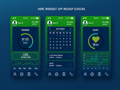 Home gym workout mobile app UI/UX screen app design gym app mobile app design mobile ui workout tracker