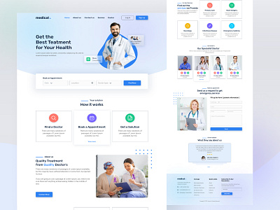 Medical service Website Landing Page Design 3d branding design graphic design icon landing page logo medical service website motion graphics ui ux