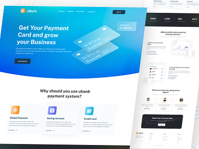 Banking payment system Landing Page design app bank banking landing page banking system bank page branding design finance financial landing page. icon illustration landing page ui ux website page
