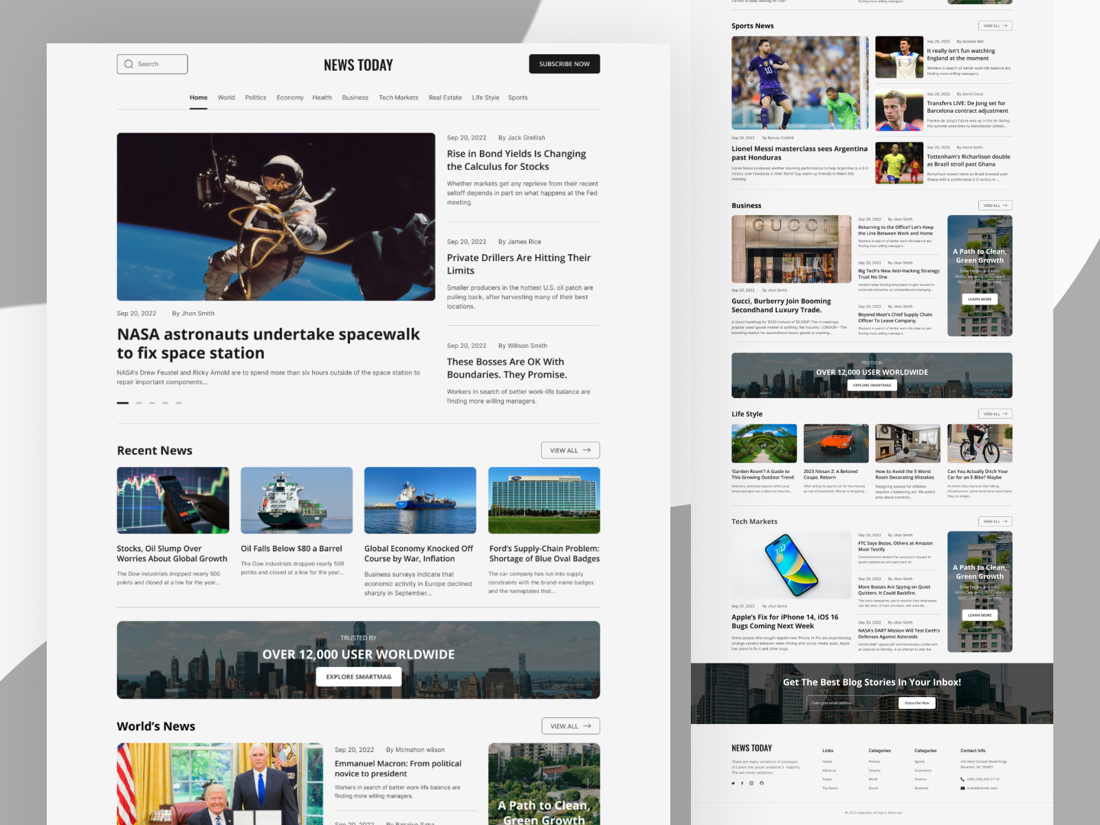 NEWS TODAY- A Newspaper Website by Mustafizur Rahman on Dribbble image.