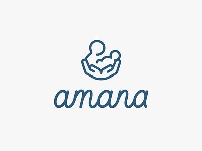 Amana Logo Design baby blue food hands logo milk monoline