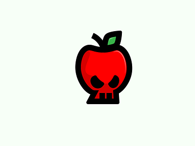 Inktober Day 07 Enchanted apple design enchanted icon illustration inktober inktober2019 logo red skull vector