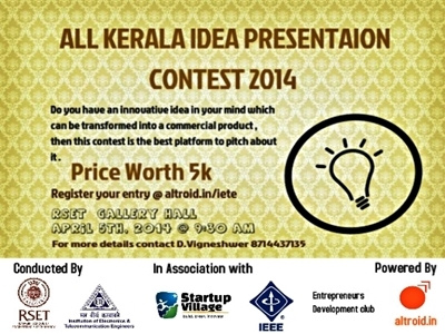 All Kerala Idea Presentation Contest Poster