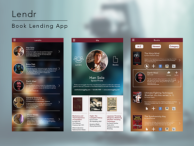Lendr - book lending app concept