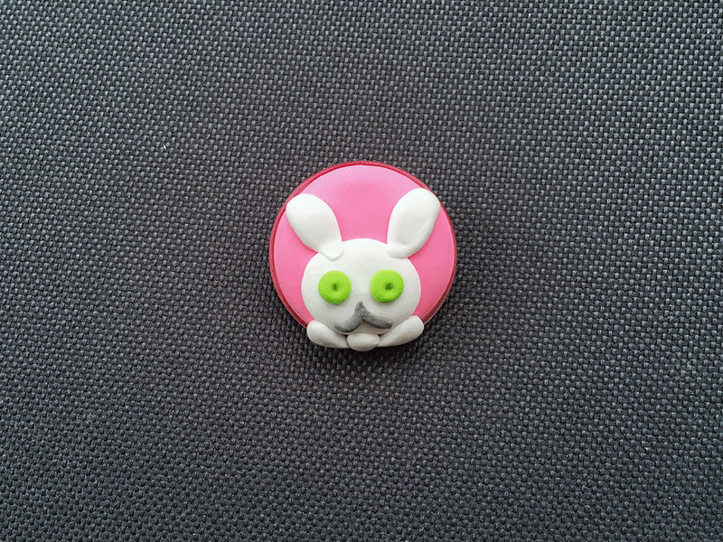 Rabbit Badge badge clay diy handcraft rabbit