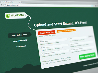 upload n sell green sell upload web design