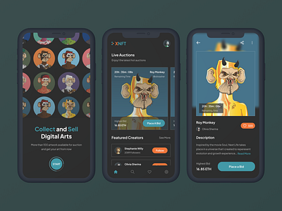 XNFT - NFT Auction Mobile App🔥 mobile app nft nft app nft auction nft auction app nft auction mobile app nft market nft market app nft market mobile app nft marketplace nft marketplace app nft mobile app ui