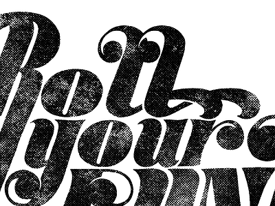 Roll Your Funk hand lettering 70s disco groovy hand lettering illustration retro texture typography