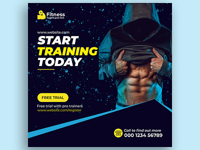 Fitness social media post banner Design