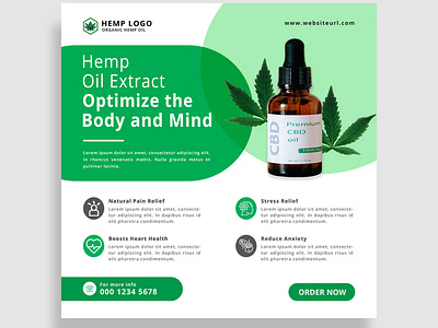 Hemp social media post banner Design