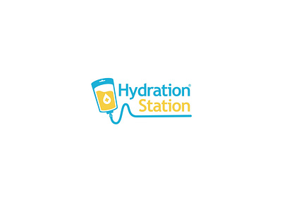 Hydration Station brand branding design flat illustration logo logodesign logotype typography vector