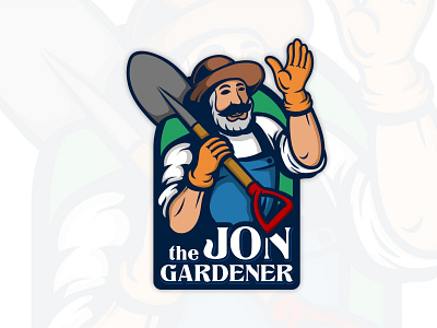 The JON GARDENER branding design gardener graphic design illustration logo minimal typography vector
