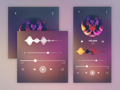 Music Player Waved minimal mobile uiux music player ui ui design waves