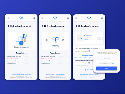 Mobile Doc Signature app application design desing minimal process ui ux