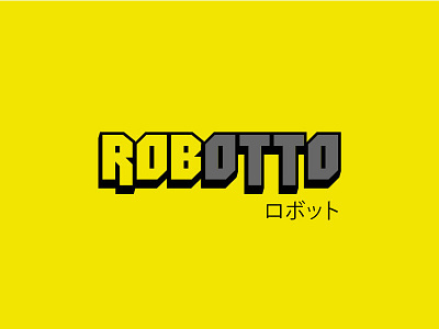 Robotto flat grey illustrator logo robot vector yellow