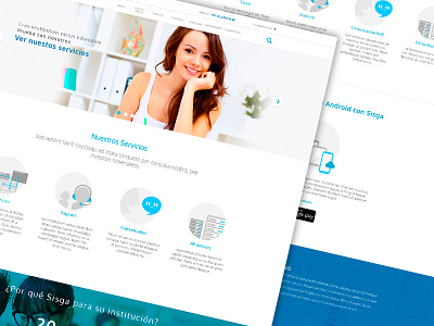 Web Design - Home blue clean corporate design flat home icon minimal web