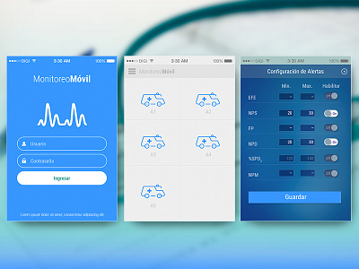 App- Health ambulance aplication app blue design flat funtion health icon minimal web