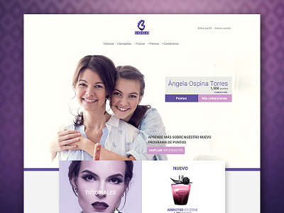 Purple Home beauty clean concepto design flat home makeup minimal purple responsive web woman