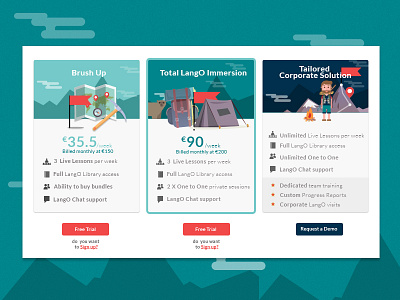 Pricing Table app card design icon lango price pricing ui web