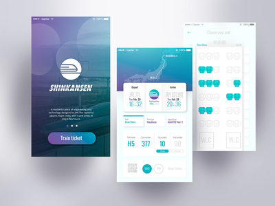 UI Challenge - Shinkasen Ticket Book app booking bullet challege dailyui japan road seat shinkasen ticket train travel