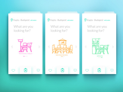 UI Challenge - Coworking icons app coworking design flat icons mobile outline ui ux web