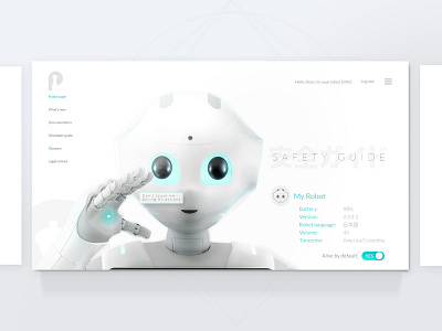 UI Challenge - Pepper Guide Home for Fun guide home humanoids japan manual minimal pepper robot ui ux white
