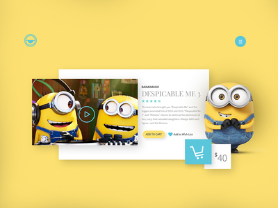 UI Challenge - Movie Card minion movie ui ux web design challenge card