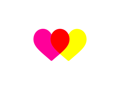 Love hearts (pink & yellow)
