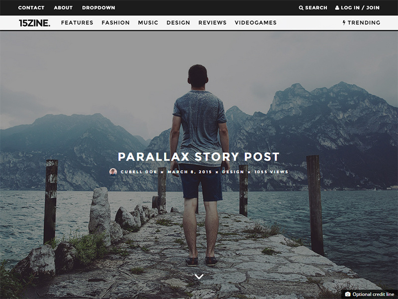 15zine Wordpress Magazine for 2015 - Parallax Post wordpress magazine 2015 magazine theme parallax magazine typography