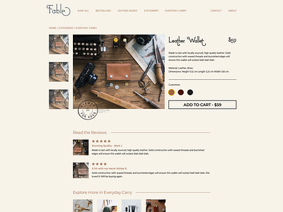 Fable Supply - Product Detail Page