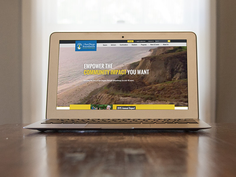 The San Diego Foundation web website video community charity san diego web design