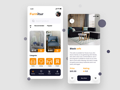 Furnitur app design branding clean furnitur graphic design simple ux